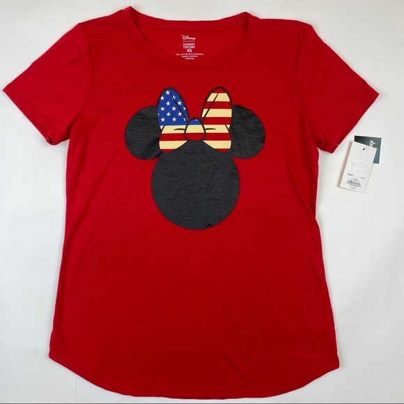 NWT Disney Mini Mouse Patriotic Red T-Shirt Size XS USA Fourth of July - Picture 2 of 3